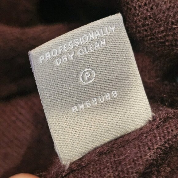 Womens Cashmere Cardigan Sweater Brown Oversized Sz L Slouchy Baggy Vneck - Picture 8 of 8